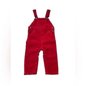 Hanna Andersson Size 80, 18-24 Months Red Corduroy Overalls
